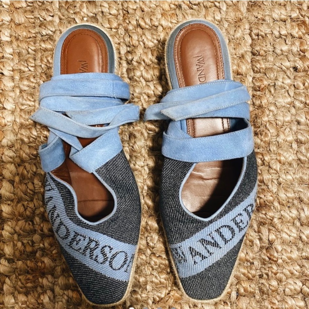 JW ANDERSON DENIM ESPADRILLE FLATS